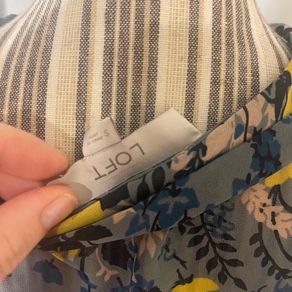 LOFT Floral Blouse in Blue and Yellow - Picture 2 of 6